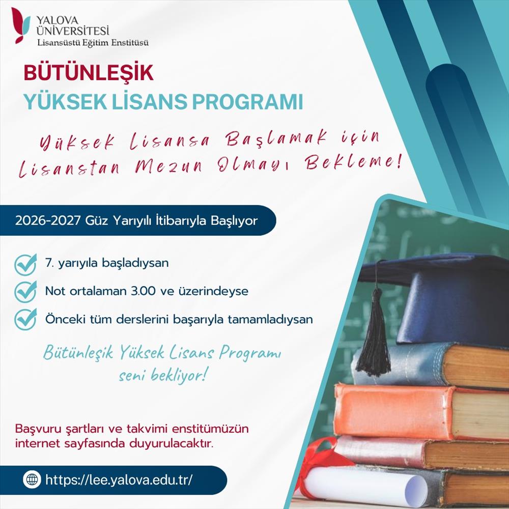 Bütünleşik Yüksek Lisans Programı